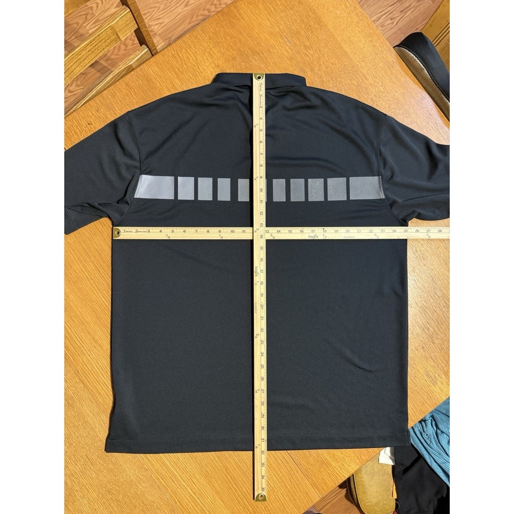 Nike Golf Dri Fit Polo Shirt XL Black Gray Graphic Stripe Swoosh Athletic - Picture 7 of 8